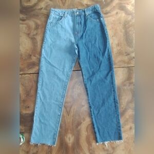 Fashions Nova Writers Black Two Tome Mom Jeans Sz (13)